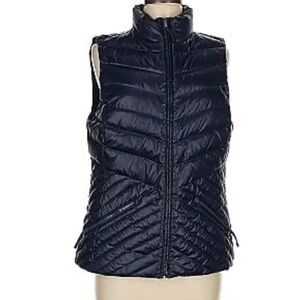 Talbots Multi Season Shiny Navy Down Fill Puffy Vest